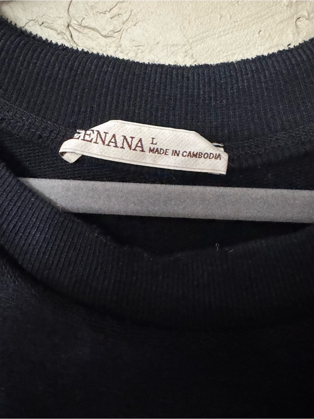 Zenana Black Mineral Wash Oversized Distressed Pocket Sweatshirt – Size L - Picture 8 of 8
